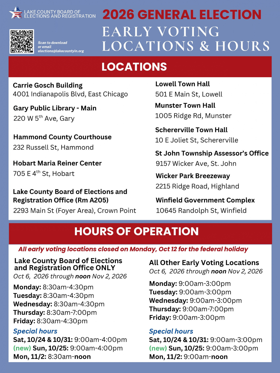 Lake County Early Voting Locations